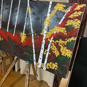 Birch trees painting brand new